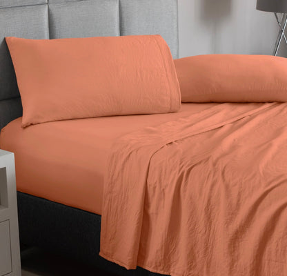 CORAL VIASOFT WASHED SHEET SET